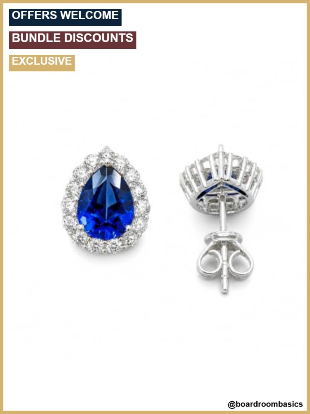 925 Sterling Silver Pear Cut Lab-Grown Ruby & Sapphire Stud Earrings